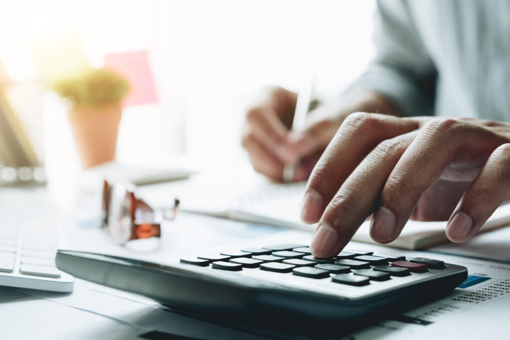 Businessman with calculator